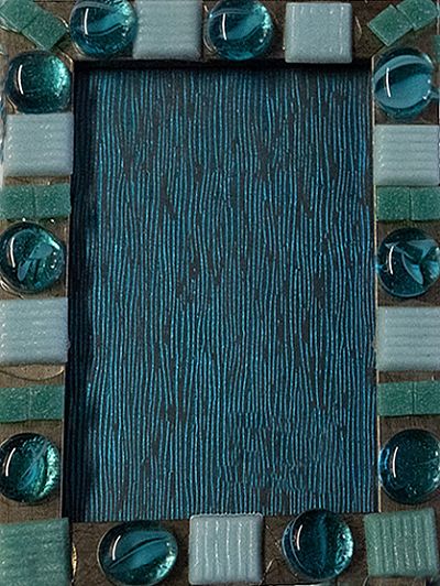 Επιτραπέζια χειροποίητη ξύλινη κορνίζα Glossy blue