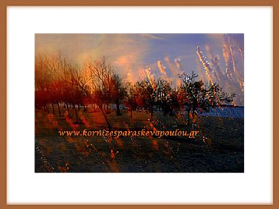 Ψηφιακή ζωγραφική Forest με πασπαρτού & κορνίζα