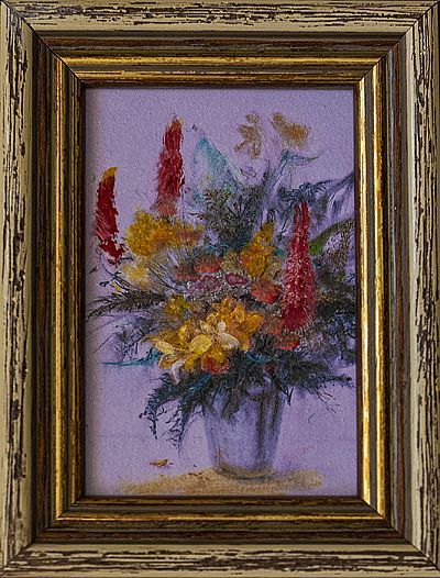Ελαιοτυπία μινιατούρα flower bouquet 1